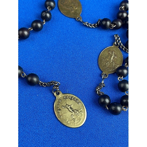 261 - Vintage Seven Sorrows Chaplet, Servite Rosary Beads. Wood & Brass.