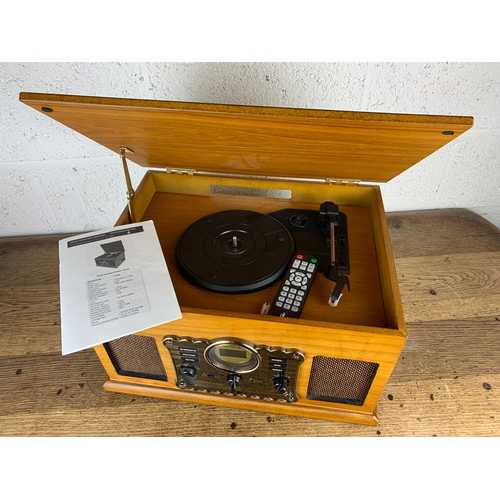 325 - Vintage Looking Music Centre with DAB Radio, Vinyl Turntable, CD, Cassette, Line and Digital Inputs