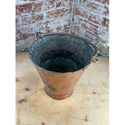 269 - Antique Riveted Copper Bucket