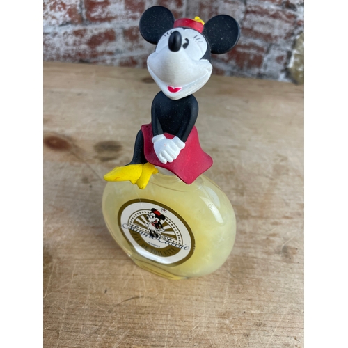 271 - Vintage Mickey Mouse Figure With Enamel Pin Badge & Vintage Minnie Mouse Perfume.