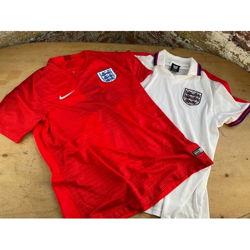 48 - Two Official England Football Tops Size L