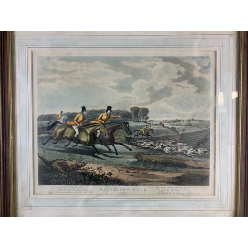 445 - Two Hunting Themed Works - Bachelor's Hall Lithograph and Original Oil on Canvas - Hunt and Artist i... 