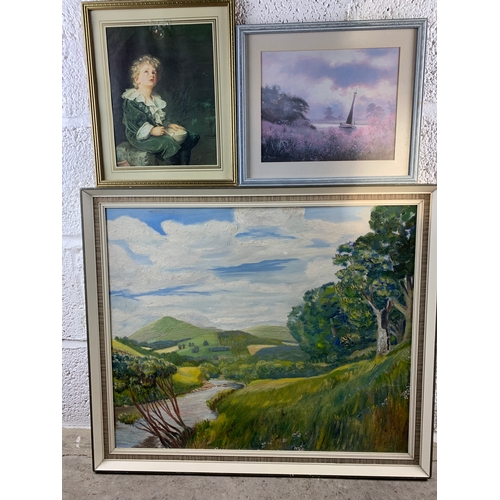 448 - Original Vintage Oil depicting a Country Scene by J Knox and other works