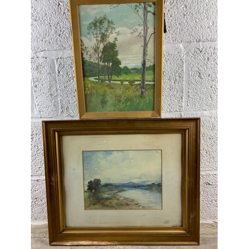 452 - Two Original Vintage River Scenes