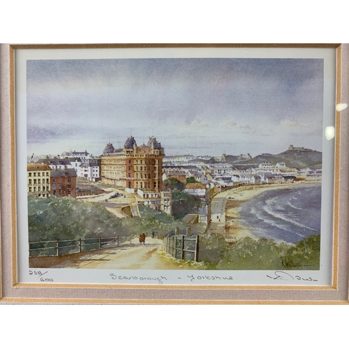 456 - Original Street Scene by Robert Bruce and Limited Signed Print of Scarborough by Kenneth Burton