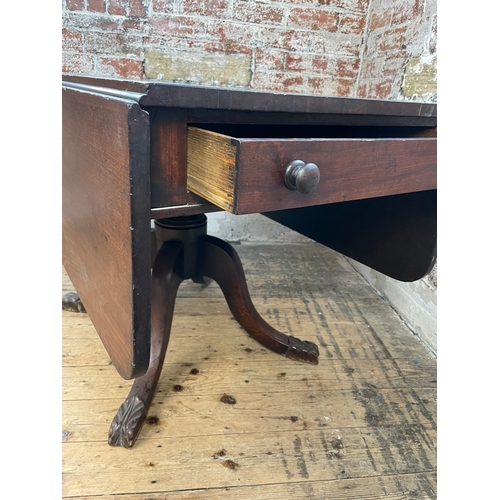 504 - Regency Drop Leaf Pedestal Table With Drawer