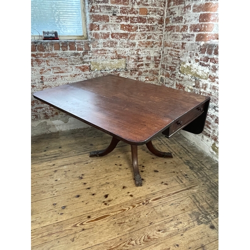 504 - Regency Drop Leaf Pedestal Table With Drawer