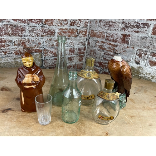 175 - Group Of Collectable Drink Related Items. Inc. Early Schweppes Cordial Bottle & Two Vintage Haig Dim... 