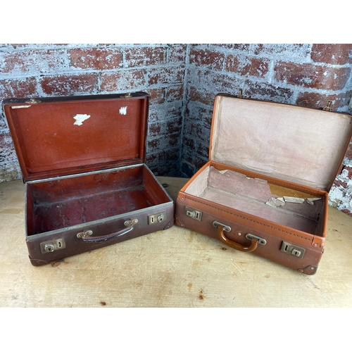 183 - Two Small Vintage Vulcanised Suitcases, Globe Trotter & Herculax