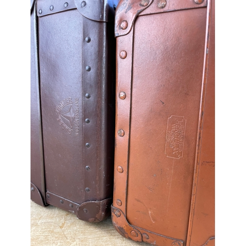 183 - Two Small Vintage Vulcanised Suitcases, Globe Trotter & Herculax