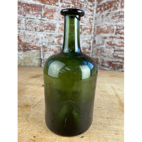 188 - Old Blown Green Glass Bottle.