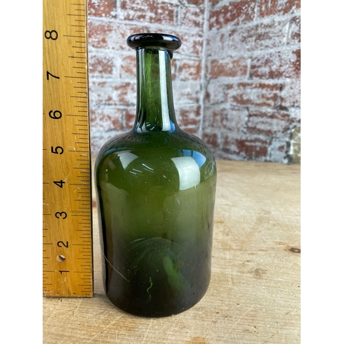 188 - Old Blown Green Glass Bottle.