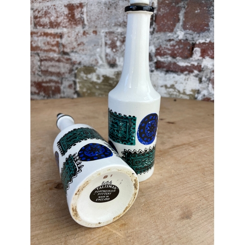 281 - Portmeirion Pottery Talisman Design Oil & Vinegar Bottles.