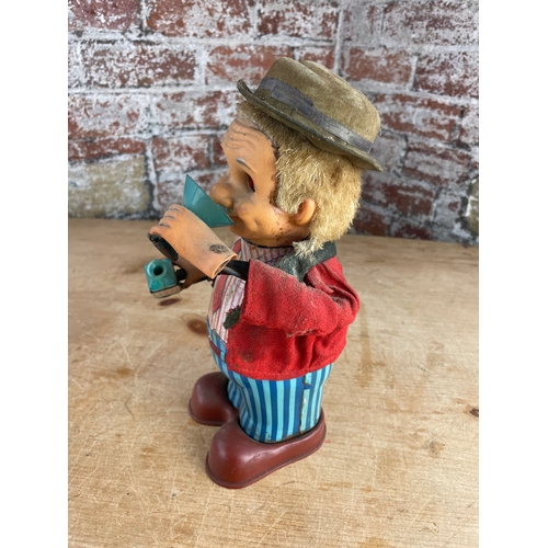 64 - Drinking Man Vintage Tinplate Battery Operated Automaton a/f