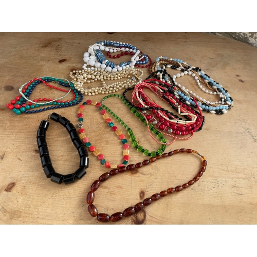 16 - Collection Of Vintage Necklaces Inc. Glass Beads