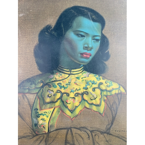 35 - Tretchikoff Chinese Girl Original Print In Original Boots Frame.