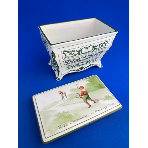 290 - Royal Doulton, Nursery Rhyme Biscuit Barrel For Huntley & Palmers . Circa 1905.