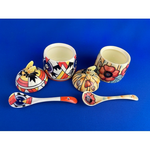 310 - Old Tupton Ware Honey Pots & Spoons. 1x Jeanne McDougall