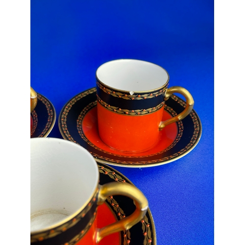 315 - 5x Royal Worcester Demitasse Cups And Saucers For Maple London