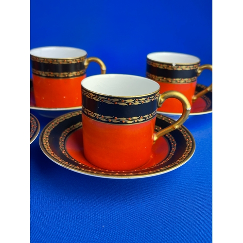 315 - 5x Royal Worcester Demitasse Cups And Saucers For Maple London