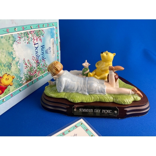 248 - Limited Edition Royal Doulton Winnie The Pooh Summers Day Picnic With Box & COA