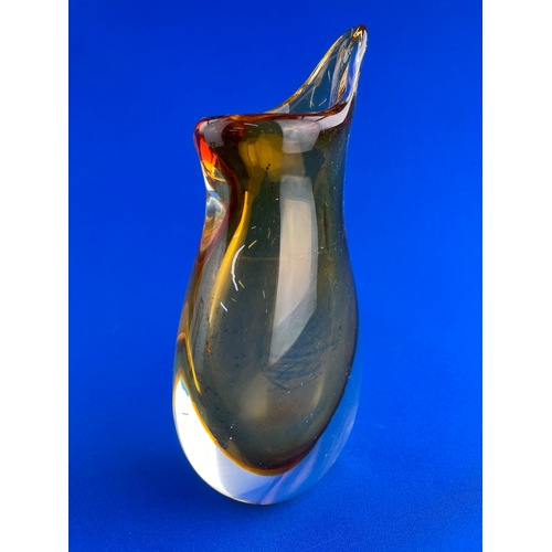 210 - Murano Sommerso Teardrop Vase Suguso Glass & Whitefriars Jug