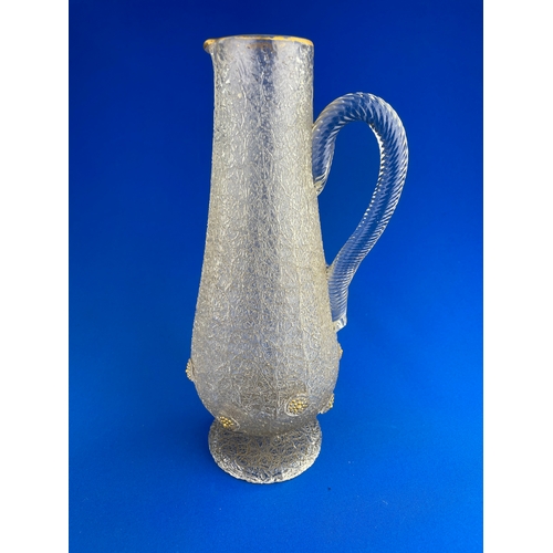 217 - Stunning Large Crinckle Glass Jug