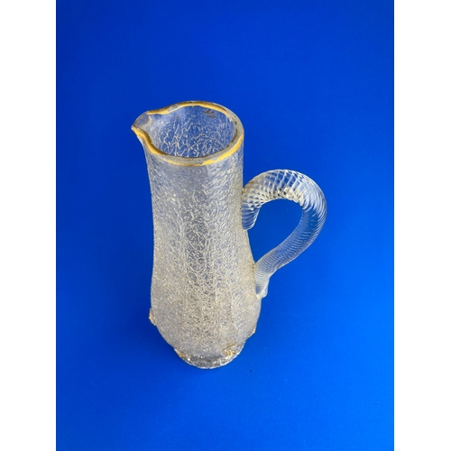 217 - Stunning Large Crinckle Glass Jug