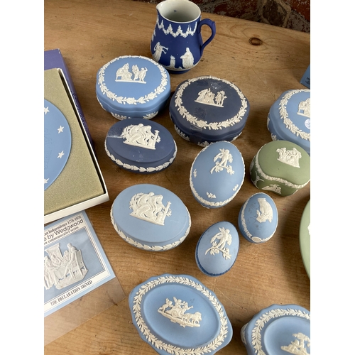 38 - Group Of Wedgwood Jasperware Inc. Eggs & Trinket Boxes