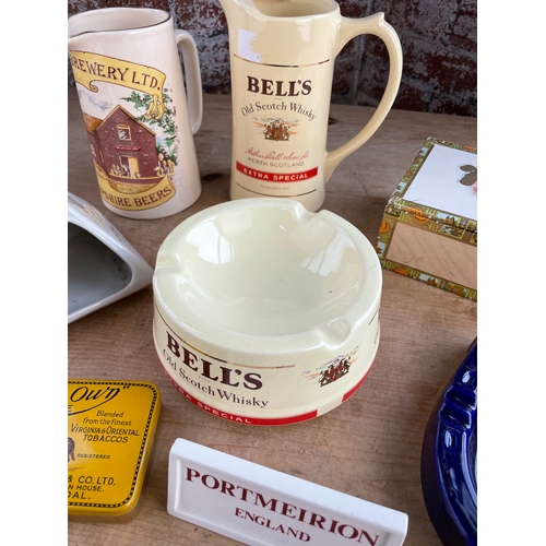 149 - Advertising Items Inc Martell Cognac, Bells Whiskey & Portmeirion