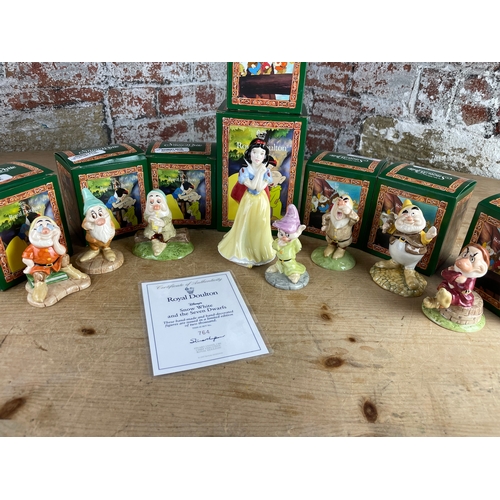 37 - Royal Doulton Limited Edition Snow White & The Seven Dwarves. All Boxed With Certificate Of Authenti... 