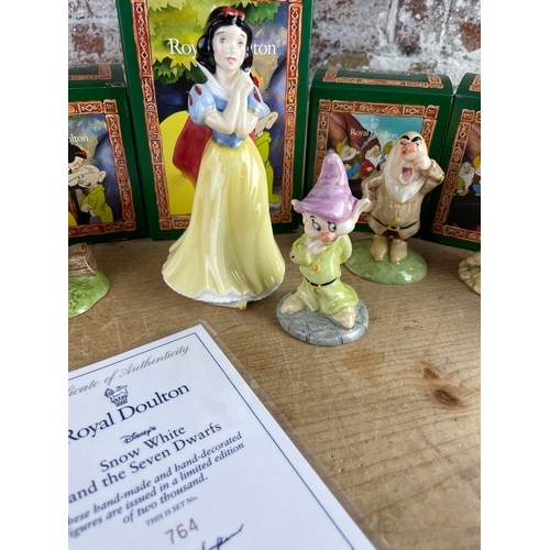 37 - Royal Doulton Limited Edition Snow White & The Seven Dwarves. All Boxed With Certificate Of Authenti... 