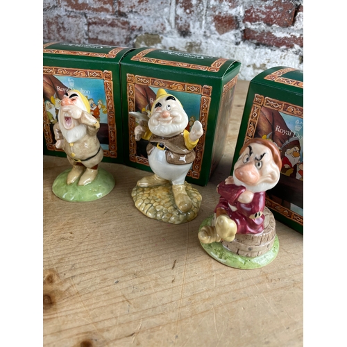 37 - Royal Doulton Limited Edition Snow White & The Seven Dwarves. All Boxed With Certificate Of Authenti... 