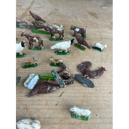 53 - Group Of Vintage Lead Farmyard Animals