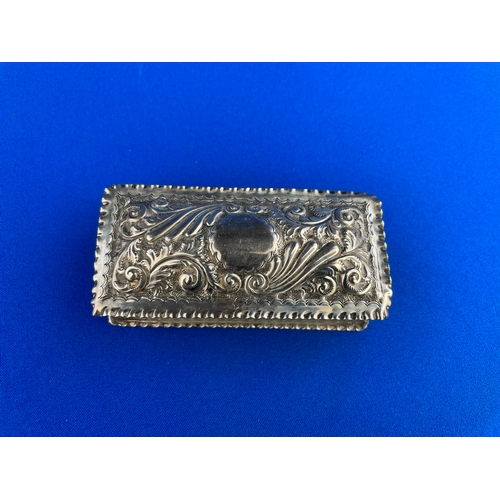 5 - 1901 Sterling Silver Snuff / Trinket Box. 73g Hallmark Birmingham.