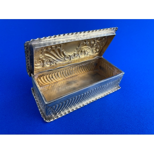 5 - 1901 Sterling Silver Snuff / Trinket Box. 73g Hallmark Birmingham.