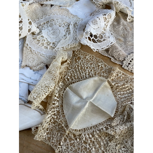 117 - Good Quality Vintage Doilies, Linen & Silk Items.