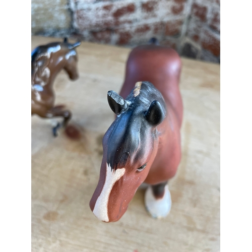 276 - Beswick Horses And Matt Shire Horse (ear a/f)