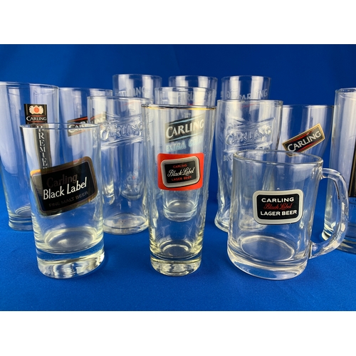 74 - Vintage and Collectable Carling and Carling Black Label Glasses - Breweriana Advertising Interest