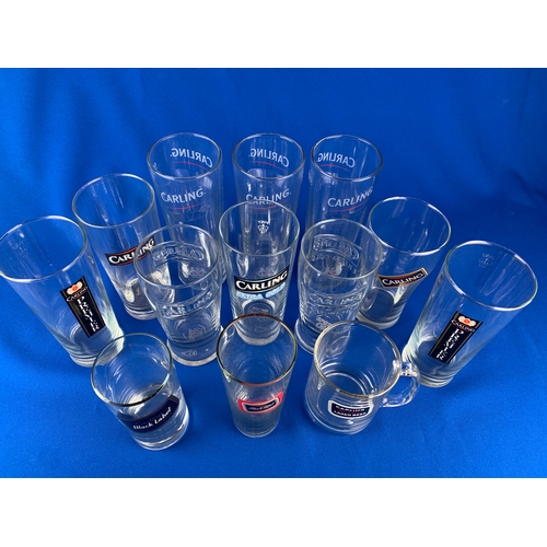 74 - Vintage and Collectable Carling and Carling Black Label Glasses - Breweriana Advertising Interest