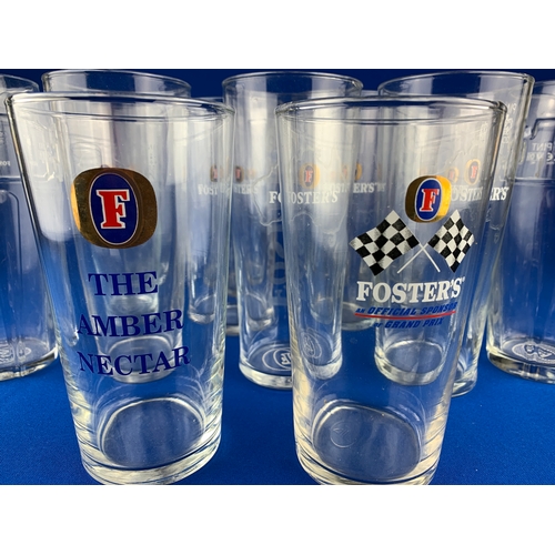 67 - Collectable Fosters Pint Glasses - Breweriana Advertising Interest