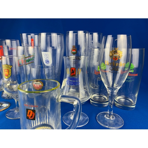 68 - Nice Selection of Continental and International Beer Glasses - Breweriana Advertising Interest