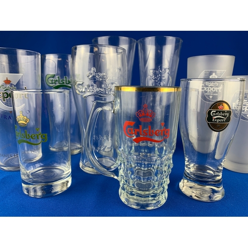 69 - Vintage and Collectable Carlsberg Beer Glasses - Breweriana Advertising Interest