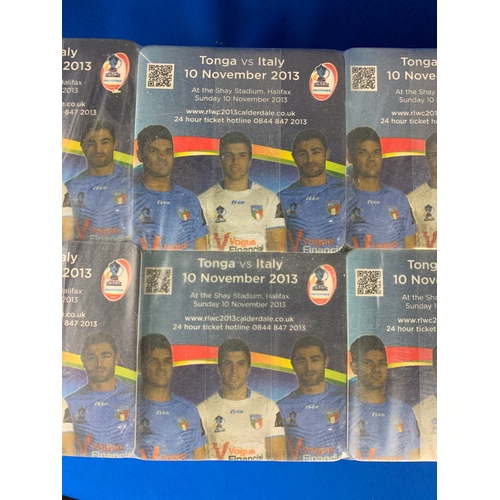 73 - Rugby, Brewery and Local Interest - Full Pack of 2013 Rugby League World Cup Beer Mats - Italy vs. T... 