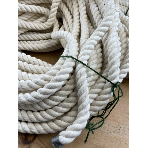 81 - 3x Approximately 40ft Cotton Rope 5/8