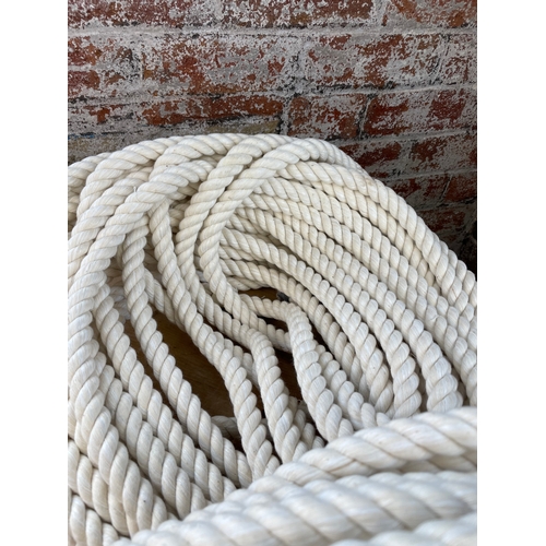 81 - 3x Approximately 40ft Cotton Rope 5/8