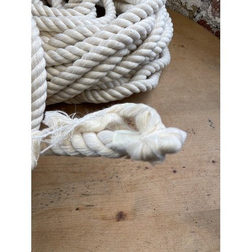 81 - 3x Approximately 40ft Cotton Rope 5/8