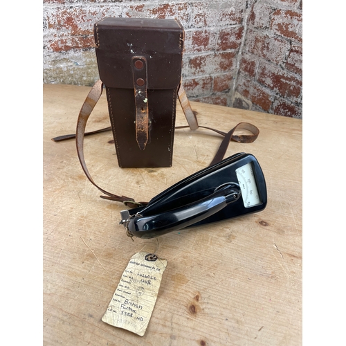 21 - Cased Cambridge Volt Meter. 100-400 in Original Leather Case