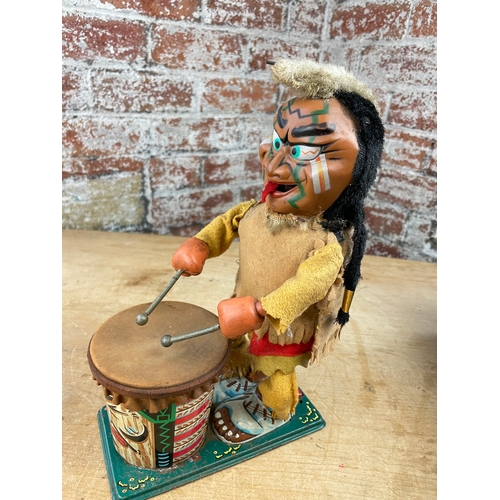 40 - Battery Operated Tinplate Vintage Crazy Drummer Automaton