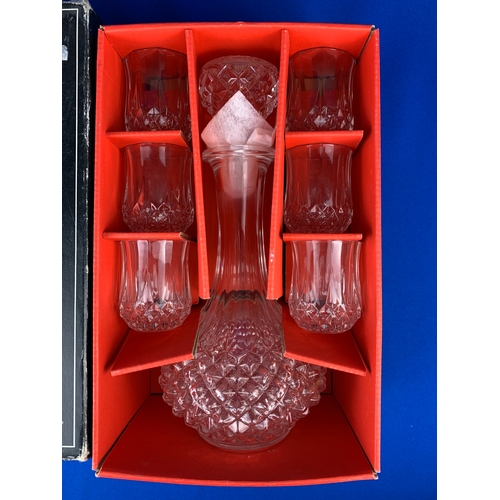 233 - Boxed and Unused Cristal d'Arques 7 Piece Cordial Decanter Set